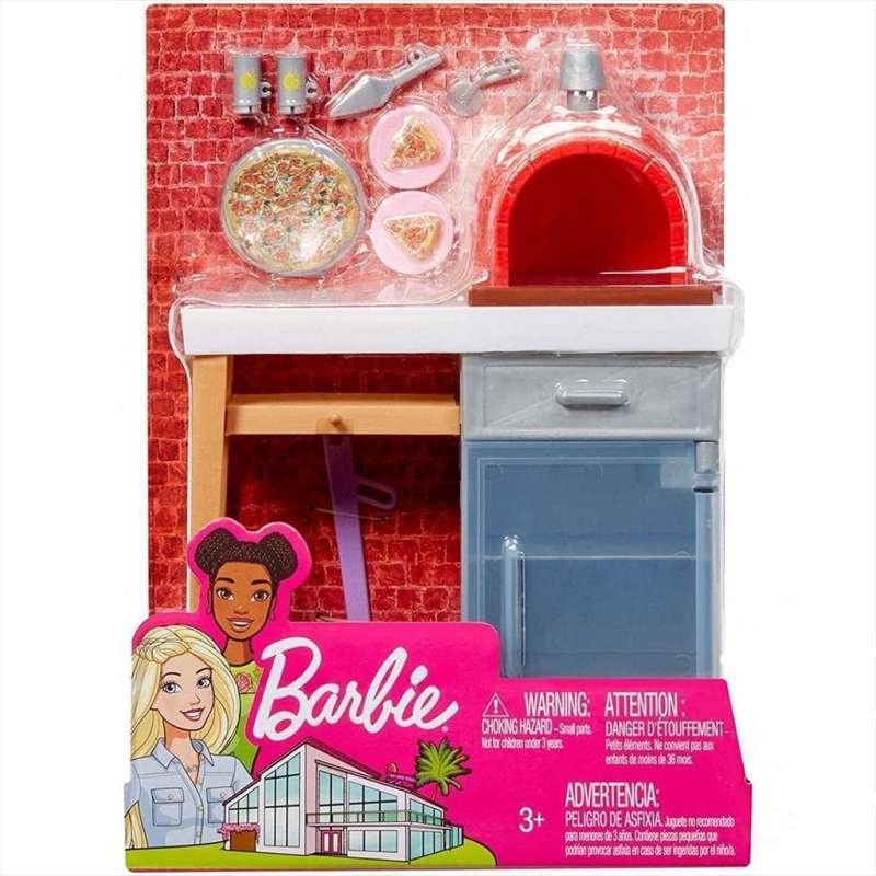 Jual Barbie Fxg37 Outdoor Furniture Set With Brick Pizza Oven Online November 2020 Blibli