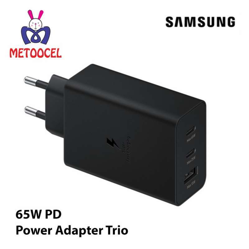 Samsung 65W PD Power Adapter Trio Charger USB Type-C 2x USB-A 1x Port
