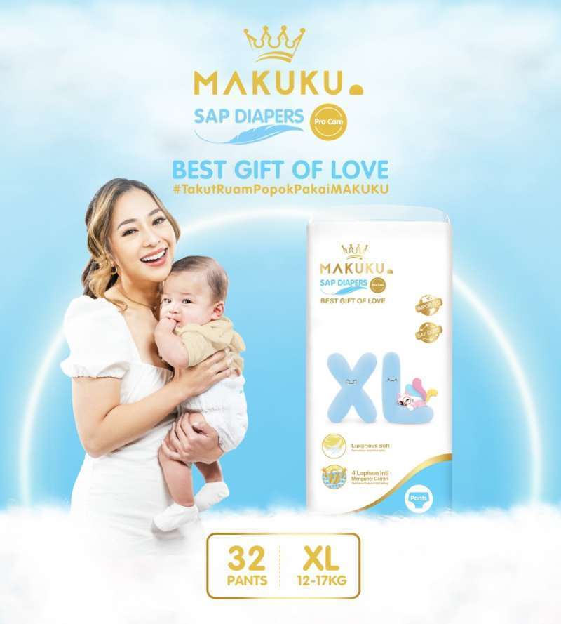 Promo MAKUKU SAP DIAPERS PROCARE NB XXL XL ISI 32 Diskon 16
