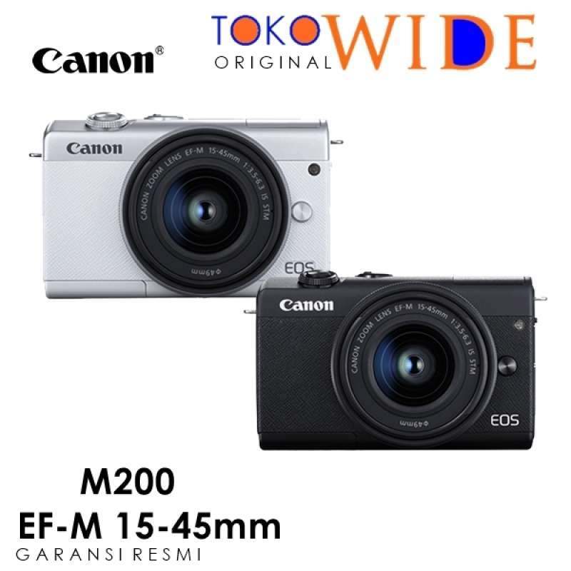 toko wide canon eos m200 kit 15 45mm mirrorless camera garansi resmi