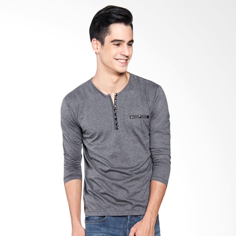 Bafash Patchwork Casual V-Neck Long Sleeve T-Shirt Men