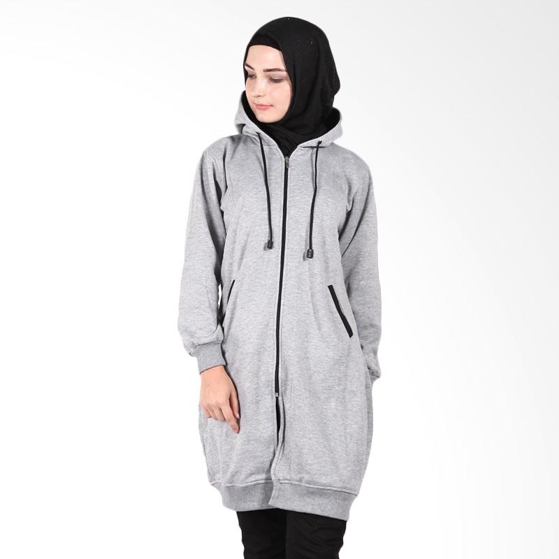 Hijacket Outwear HJ013 Jaket Muslim Wanita - Grey Black