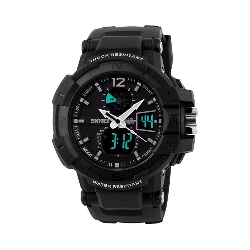 SKMEI AD1040 Dual Time Military Men Sport LED Watch - Hitam