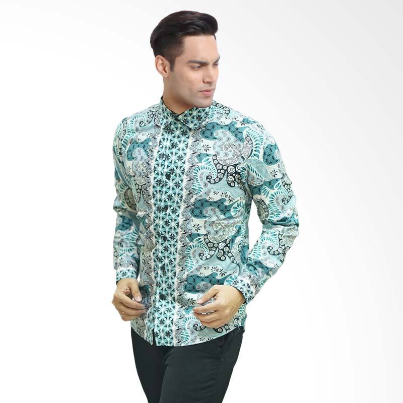 Odza Hype Box Baju Batik Modern Pria Lengan Panjang - Hijau