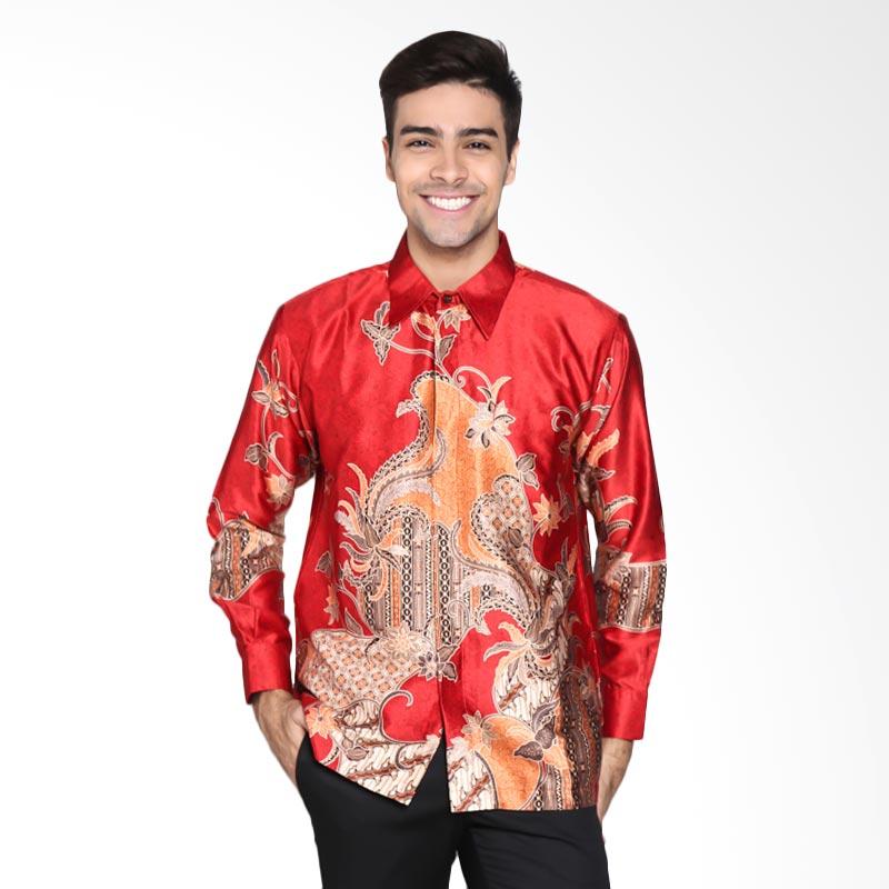 Batik Waskito Long Sleeve Silk KB 14461 Shirt - Red