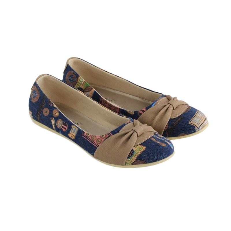 JK Collection 1334 Flat Shoes Sepatu Wanita - Biru