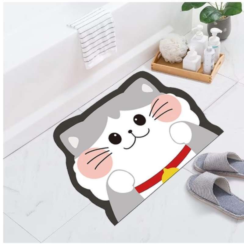Jual Keset KARAKTER ANIMAL Kamar Mandi Menyerap Air Ukuran 40cm x 60cm Keset  Lantai Bahan Tufted Nylon Anti Licin Keset Lantai Aesthetic model Diatomite  - ANIMAL XDD4-1 di Seller Smart Shop Grosir -