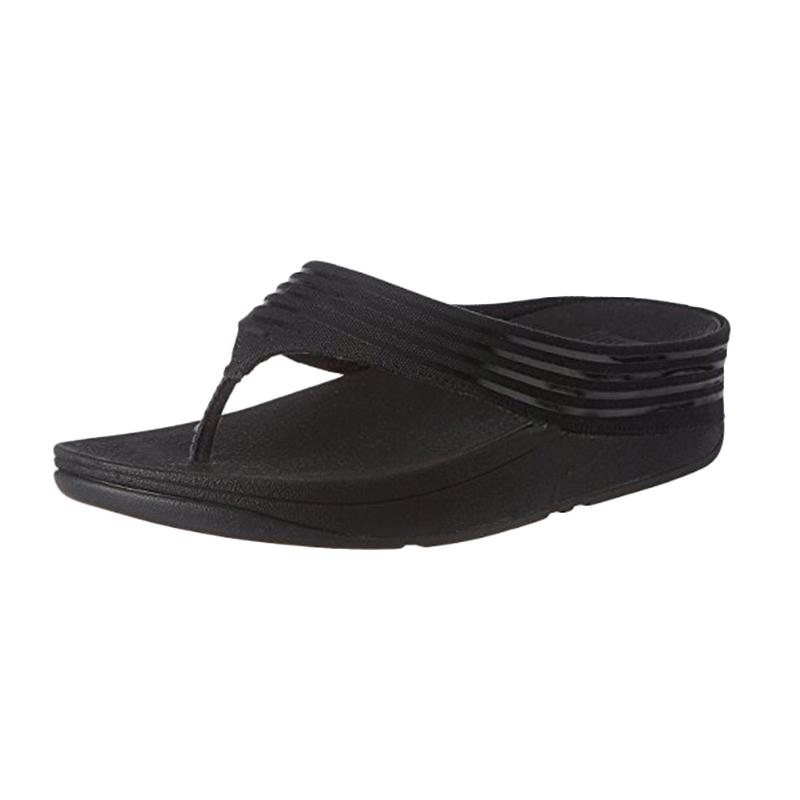 Fitflop Womens Ringer Toe Post Slippers - Hitam