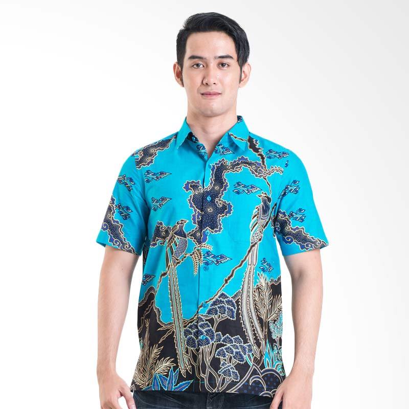 Batik Solo Short Sleeve Cotton Shirt 16-035A (P1) - 35 Blue