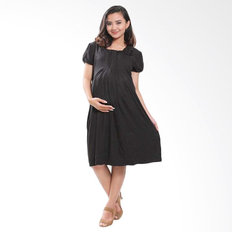 Mama Hamil DRO 202 Rose Baju Hamil Dress Pesta - Hitam