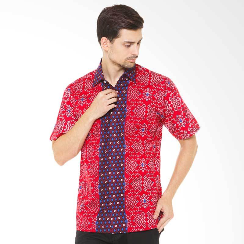 Batik Agrapana Songket Aruna Baju Batik Pria - Merah