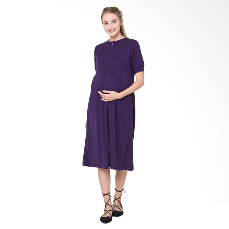 Lucuna Triple Pleats Maternity Baju Hamil - Purple