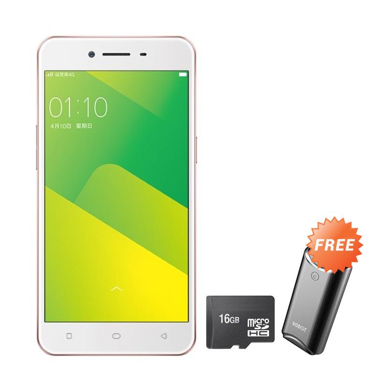 OPPO A37 Smartphone - Rosegold [16GB/ 2GB] + Free Powerbank + MMC 16GB