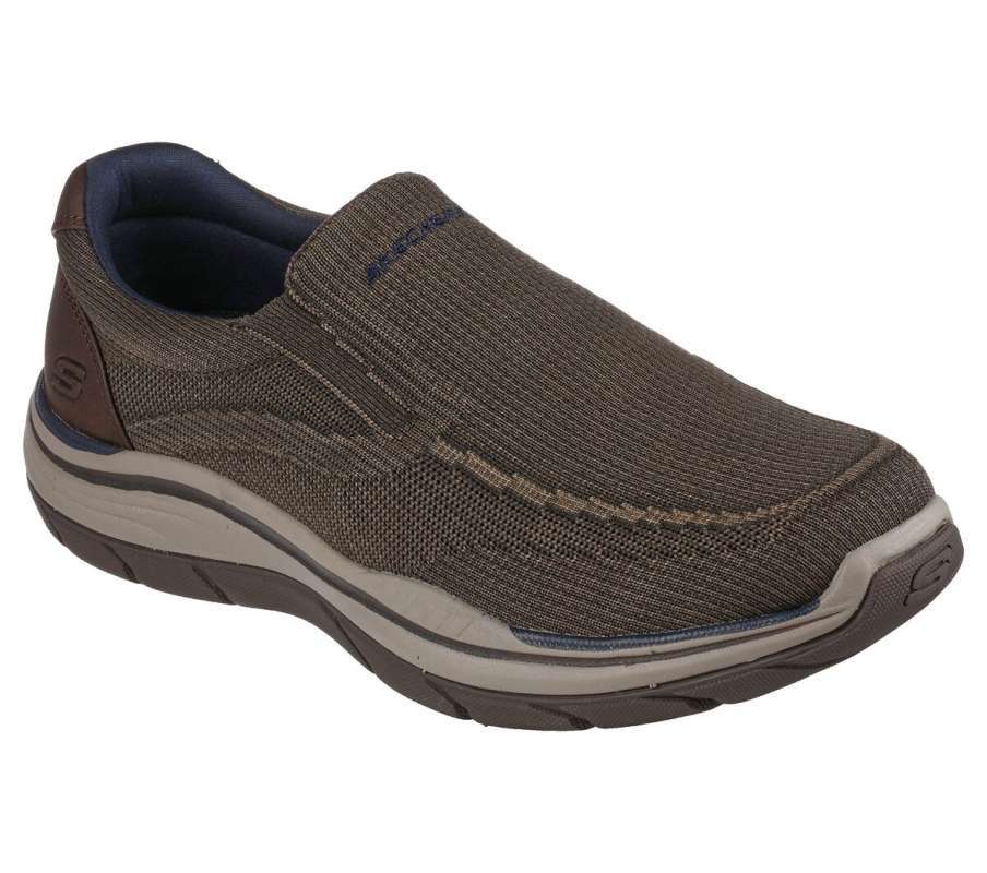 Jual ORI SEPATU SLIP ON PRIA SKECHERS RELAXED FIT 204478 OLBR di