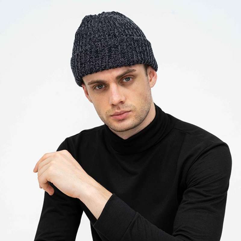 Jual Topi Kupluk Rajut Beanie Hat Polos Topi Gunung hitam dusty di