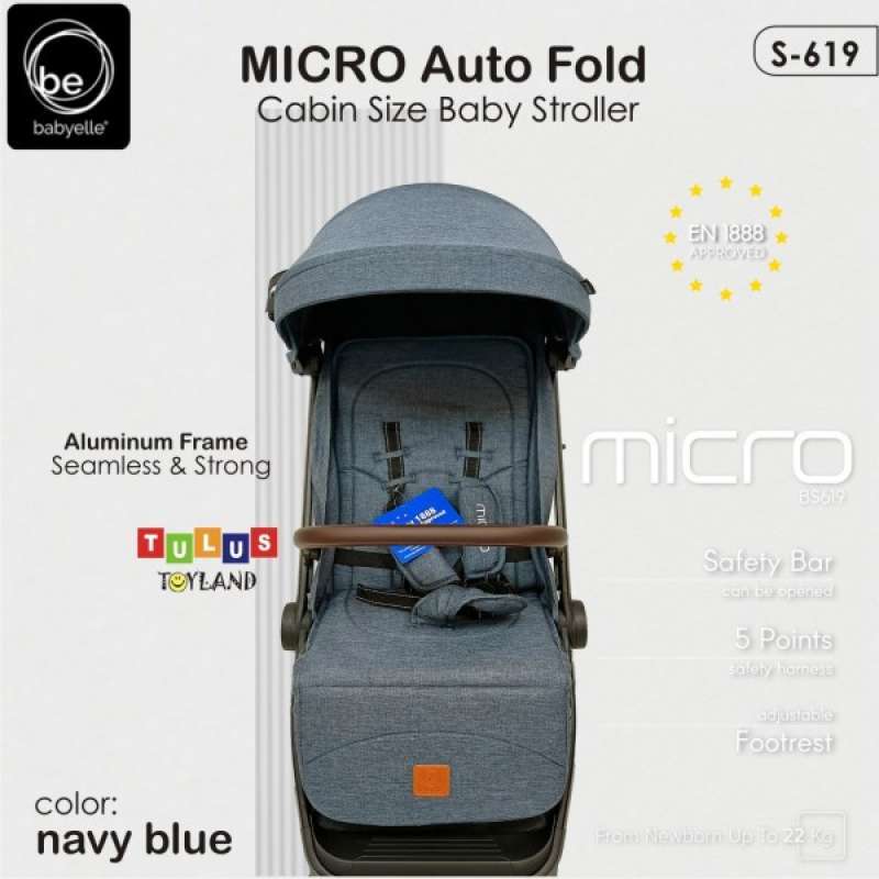 Babyelle MICRO Auto Fold Cabin Size Stroller bayi magic otomatis lipat kereta dorong travel baby elle ringan ringkas melipat kecil