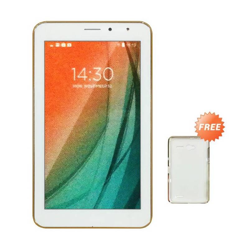 Advan Vandroid i7A Tablet - White [8GB/1 GB/4G LTE] + Free Silicon case