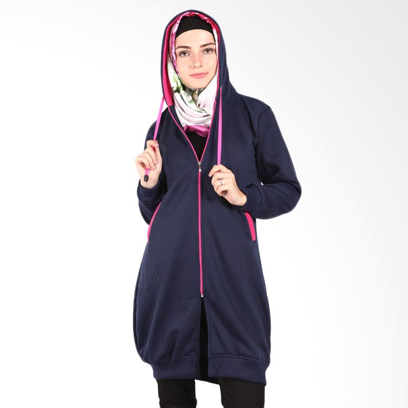 Hijacket Outwear HJ020 Jaket Muslim Wanita - Navy Pink