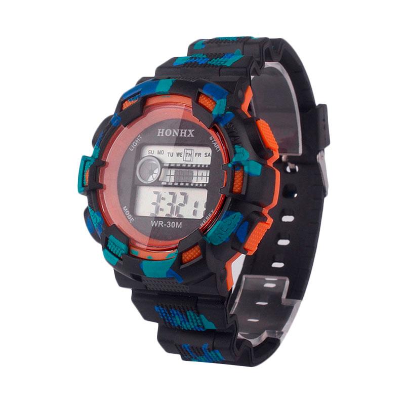 Honhx Digital Army 1C Watch Jam Tangan Pria - Hitam Orange