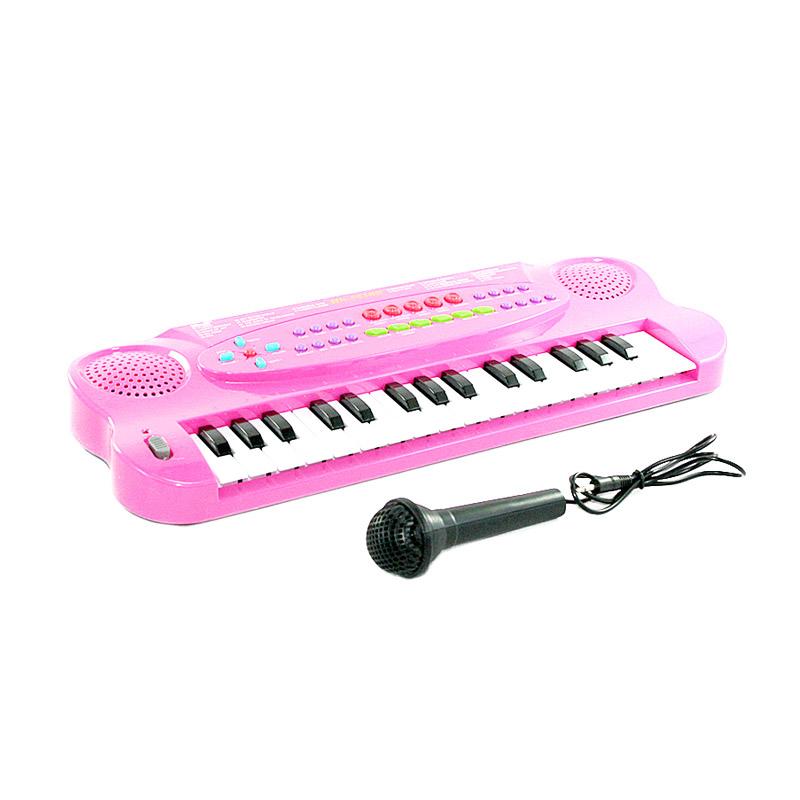 Jual OTOYS EV-322716 Piano Keyboard and Microphone Musical - Pink Online – Harga &
