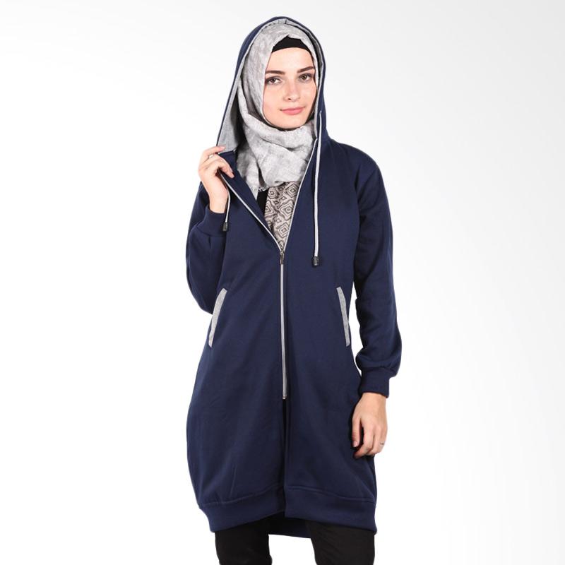 Hijacket Outwear HJ001 Jaket Muslim Wanita - Navy Grey