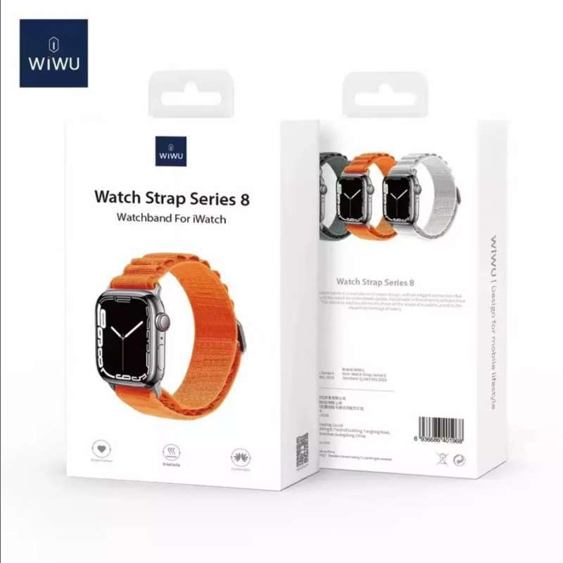 WIWU Nylon Watch Band for Apple Watch Series 8 - Orange 