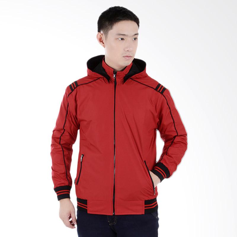 Elfs Shop Reverseable Waterproof Training 175D15 Jaket Pria - Merah Cabe