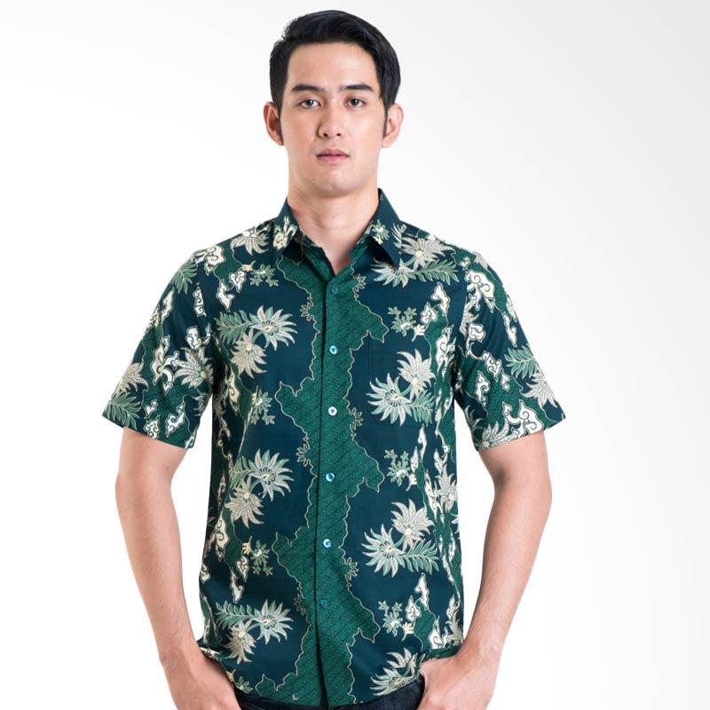 Batik Solo 16-017A (P1)-17 Short Sleeve Cotton Shirt - Green