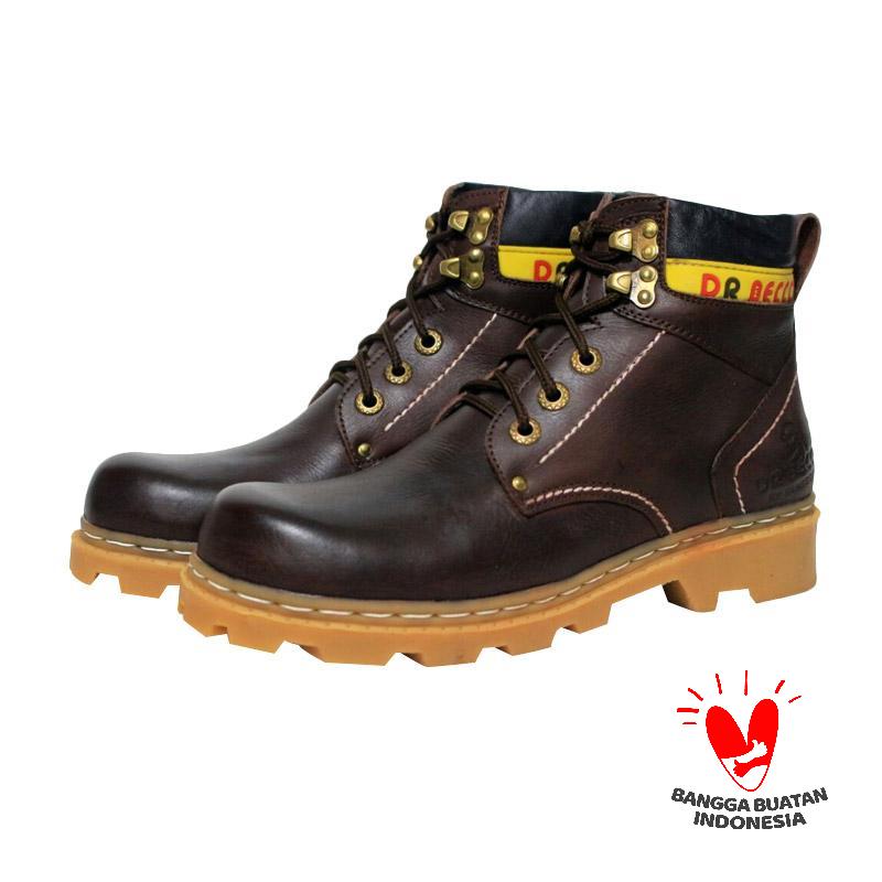 Handmade DR Becco Innova Safety Sepatu Boot Pria - Brown