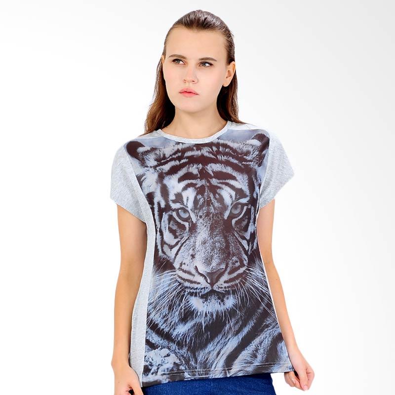 SJO & SIMPAPLY Basic Round Tiger Women's T-Shirt Atasan Wanita - Grey Extra diskon 7% setiap hari Extra diskon 5% setiap hari Citibank – lebih hemat 10%