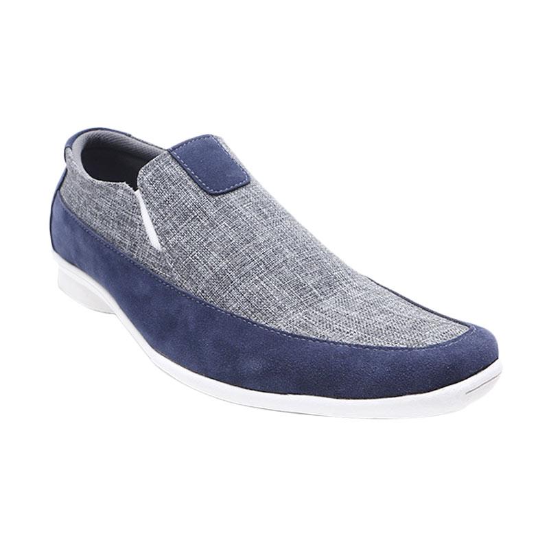 Dr Kevin 13274 Mens Casual Slip-On Shoes Canvas - Blue Grey