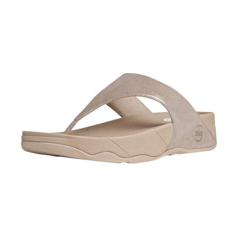 Fitflop Lulu Shimmersuede Womens Slippers - Nude