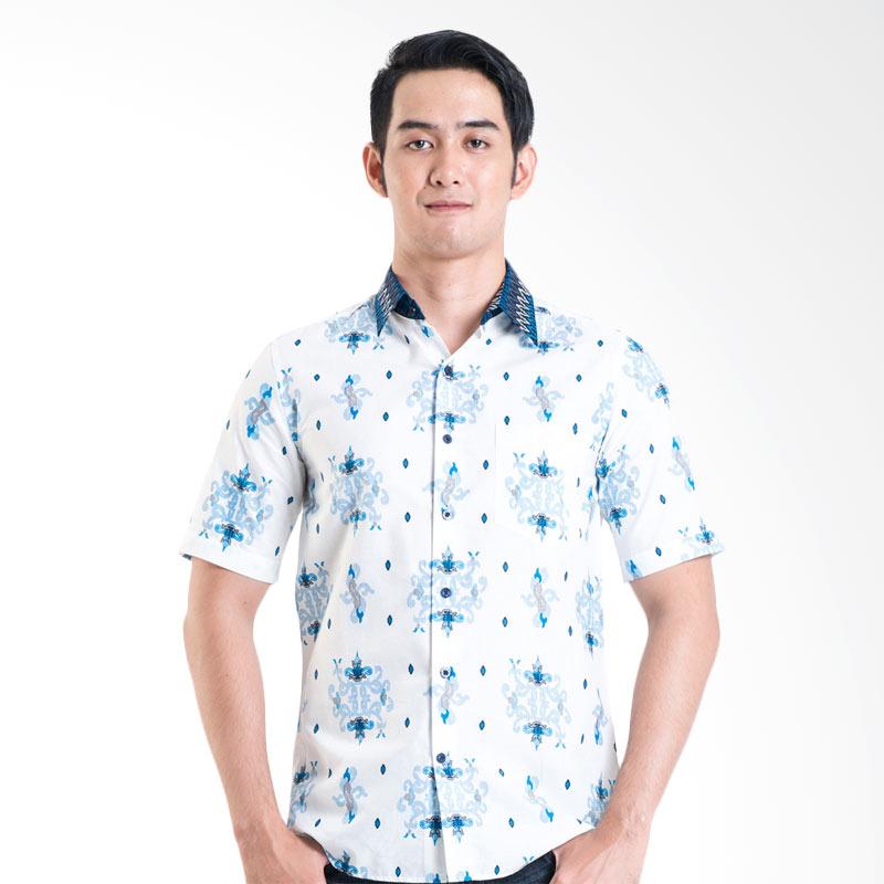 Batik Solo 16-034A (P1)-34 Short Sleeve Cotton Shirt - White