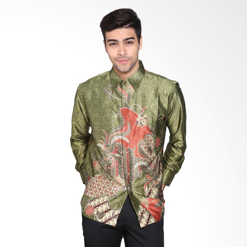 Batik Waskito Long Sleeve Silk KB 14461 Shirt - Green