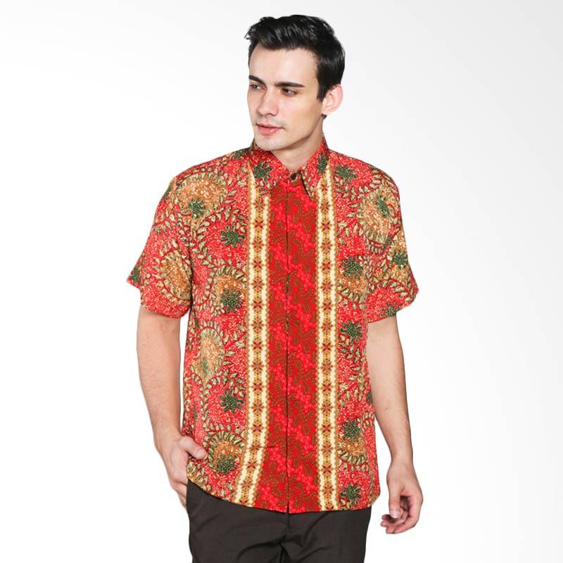 Batik Waskito Silk HB 10566 Short Sleeve Shirt - Red