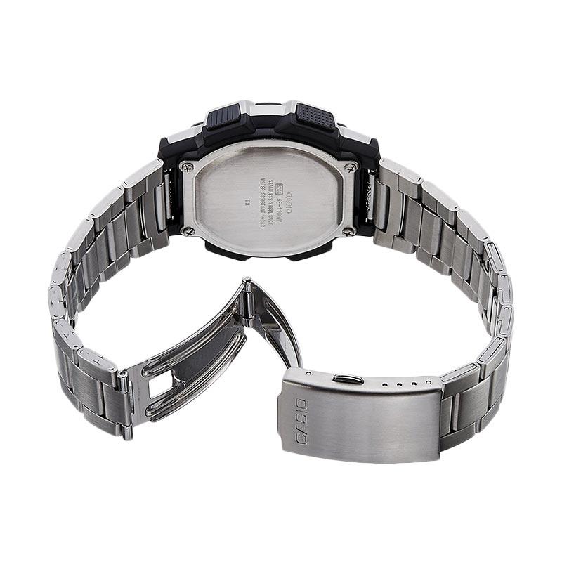 Casio Illuminator AE-1100WD-1AVDF Jam Tangan Pria - Silver Hitam