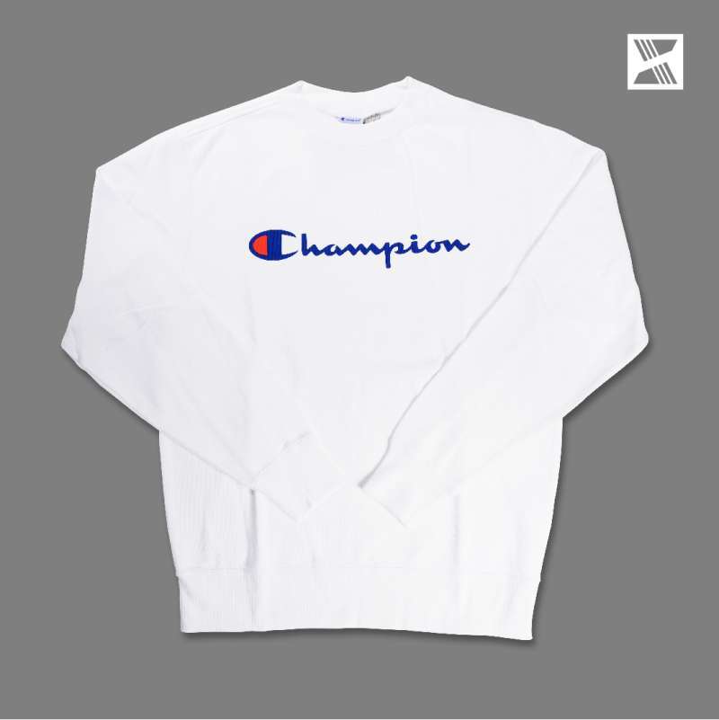 Jual Champion Crewneck Sweater White 