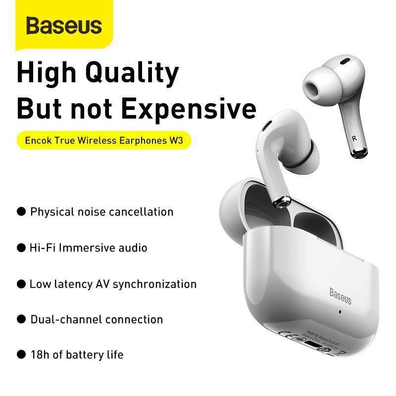 Jual Baseus W3 True Wireless Earbuds Headset Bluetooth Noise 