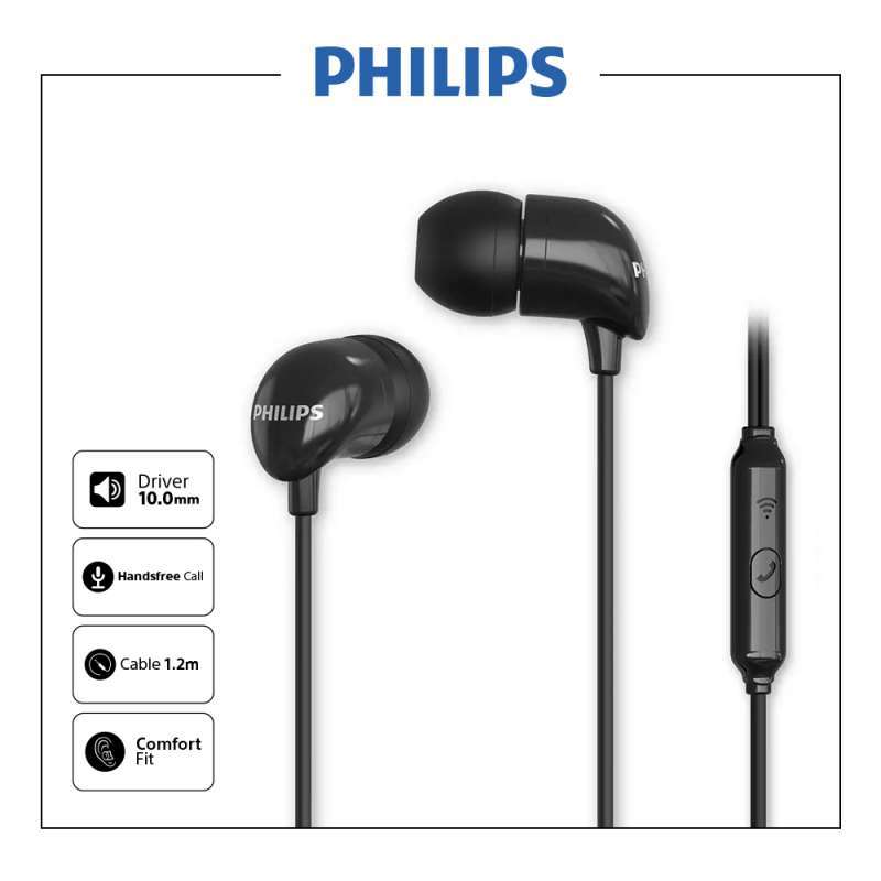 Philips TAE1126BK Black In-ear wired headphones Earphone TAE 1126  (Philips Audio)