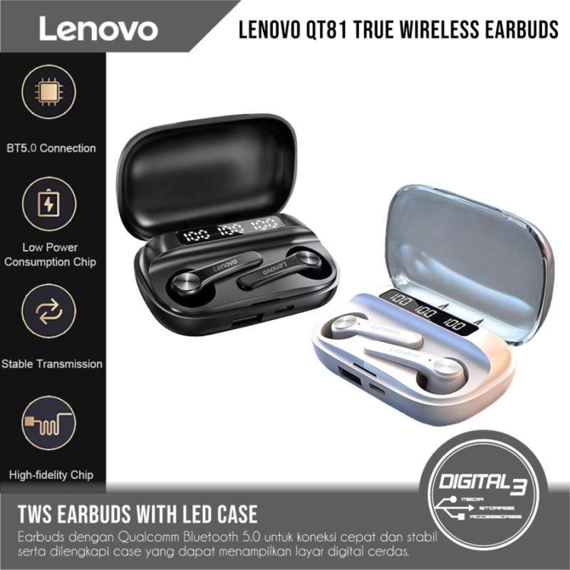 Lenovo qt81 tws outlet bluetooth 5.0 earphone
