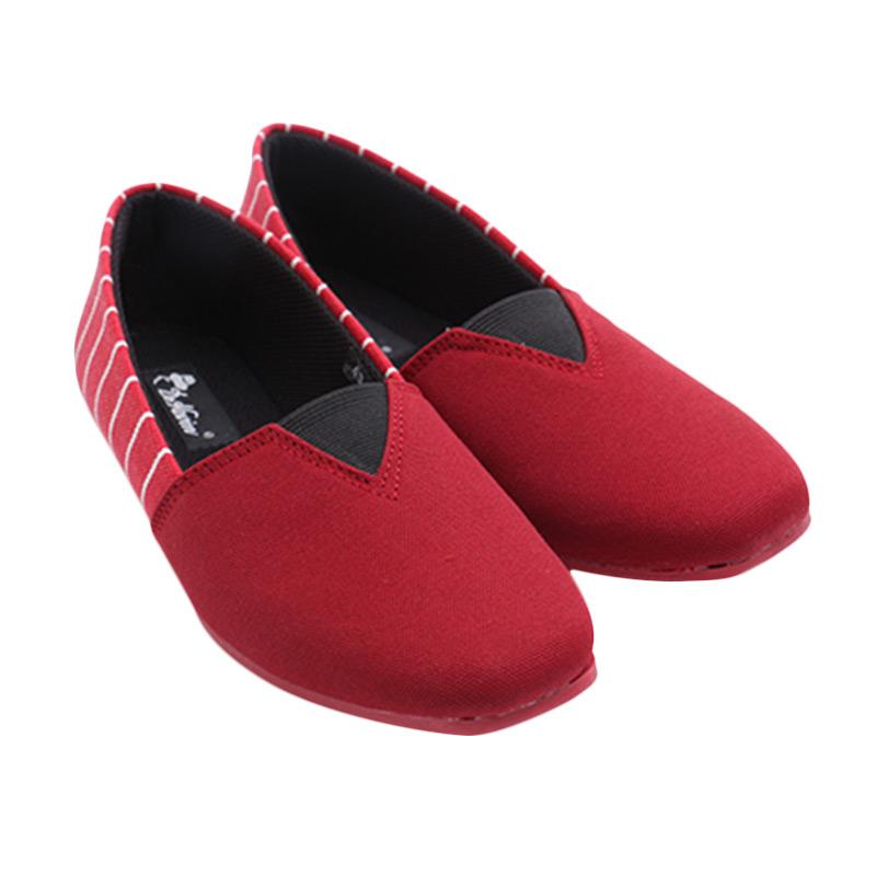 Dr.Kevin 43172 Ladies Flat Slip-On Shoes Sepatu Wanita - Red