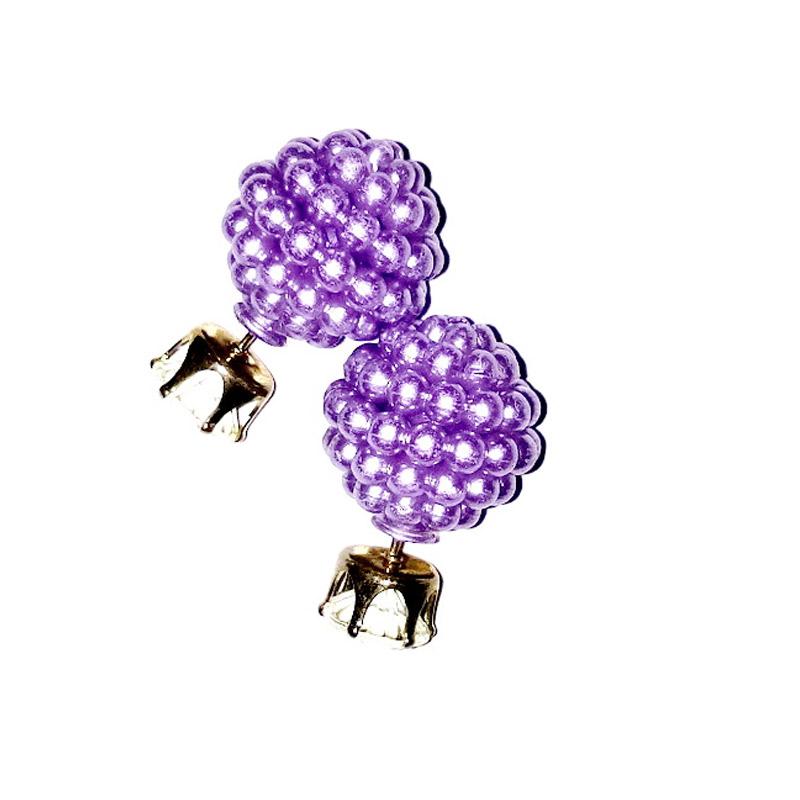 Anneui EE0053 Double Pearl Candy Stud Anting Wanita Purple .