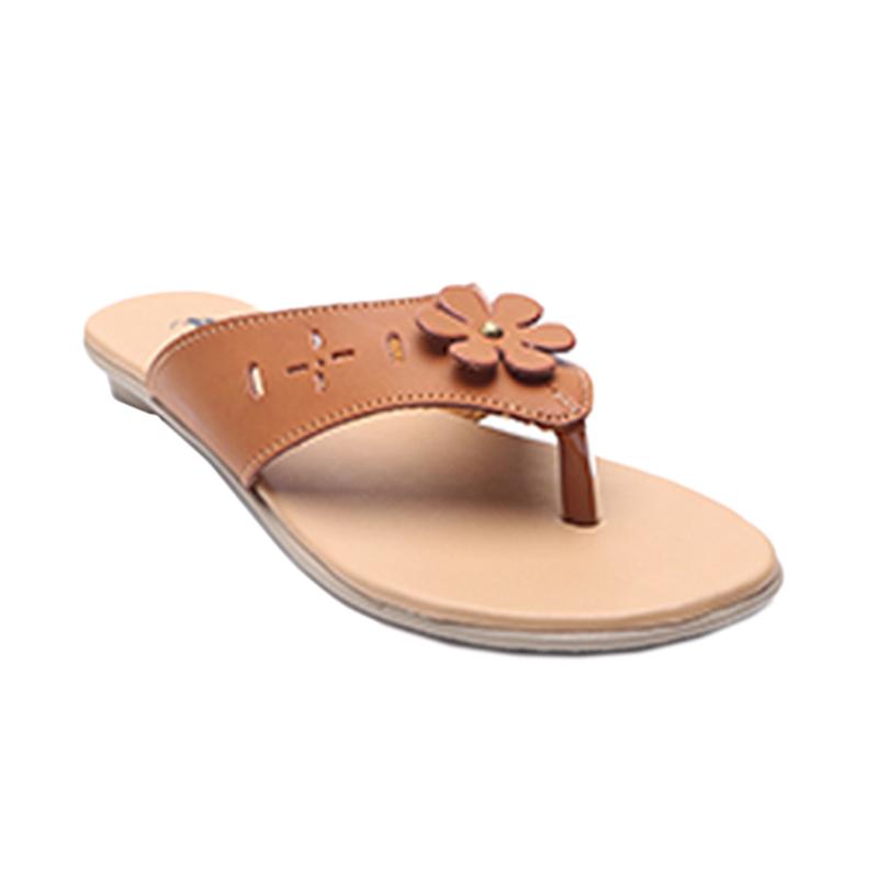Dr.Kevin 27283 Women Flat Sandals Leather Sandal Wanita - Tan