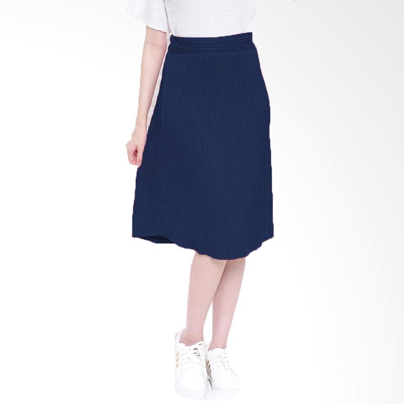 Jfashion Plisket Rok Panjang Selutut - Rossi Navy