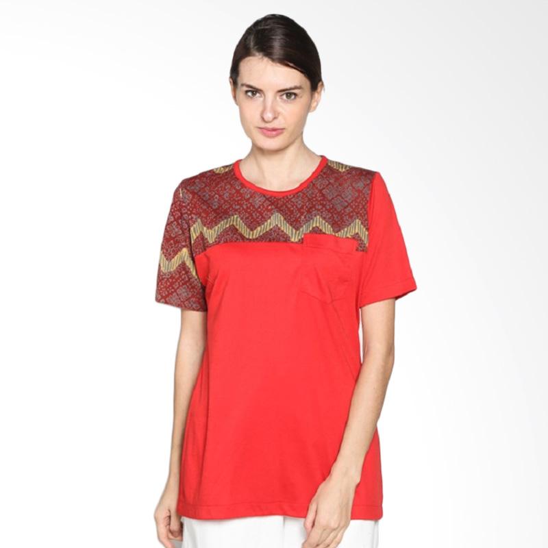 Fafa Collection Nouna 011 Kaos Atasan Batik Wanita - Red