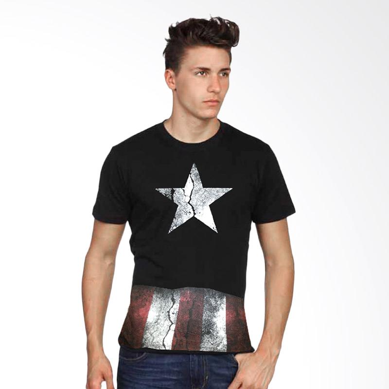 Fantasia Marvel Star Captain America T-Shirt Pria - Hitam Extra diskon 7% setiap hari Extra diskon 5% setiap hari Citibank – lebih hemat 10%