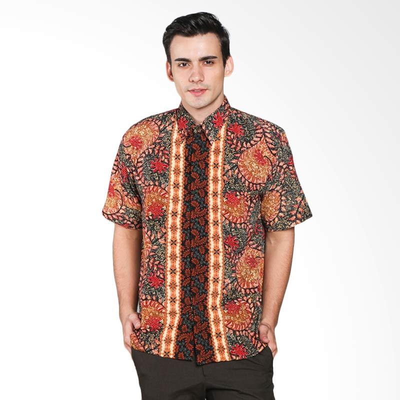 Batik Waskito Silk HB 10566 Short Sleeve Shirt - Black