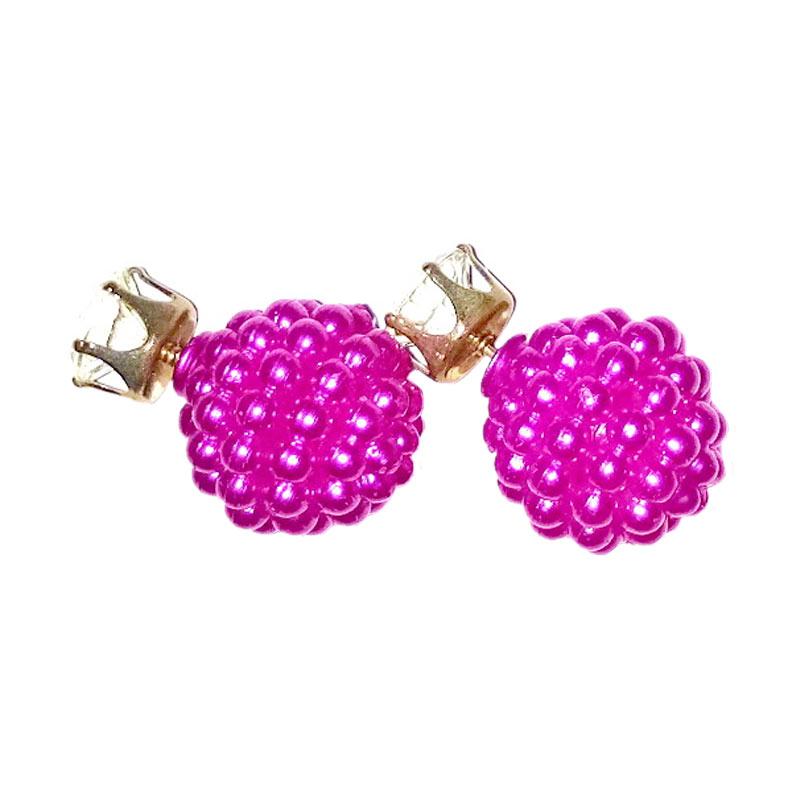 ... Spek Harga Anneui EE0053 Double Pearl Candy Stud Anting Wanita Hot Pink Terbaru