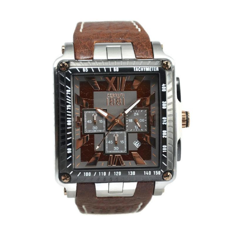 CerrutiCRA012STU20BR Jam Tangan Pria - Coklat Silver