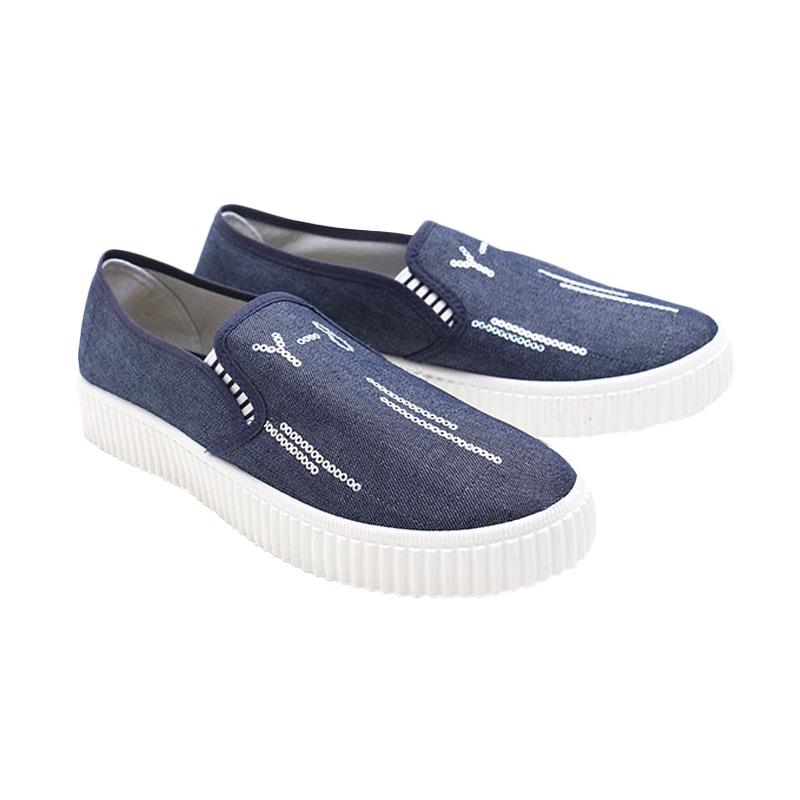 Dr Kevin Women Sneakers Slip On 43179 Sepatu Wanita - Blue
